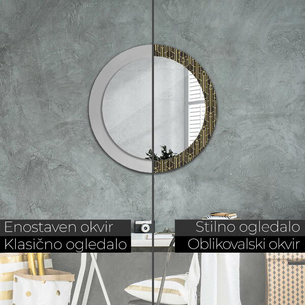 Round wall mirror decor Abstract