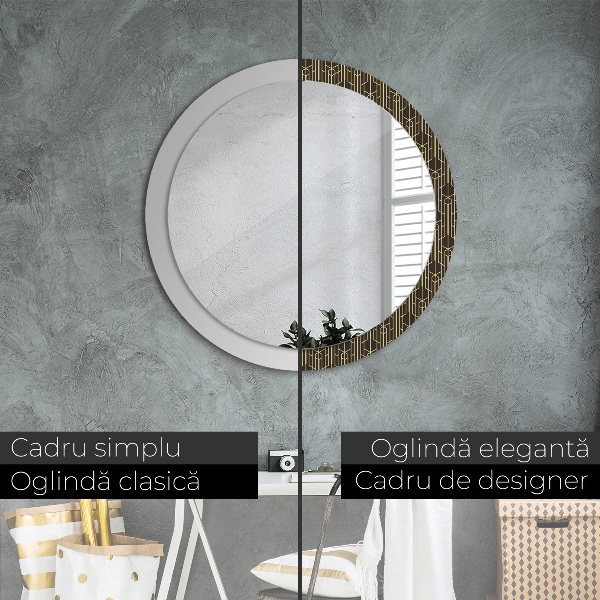 Round wall mirror decor Abstract