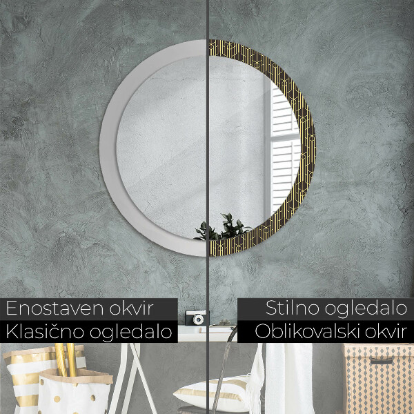 Round wall mirror decor Abstract