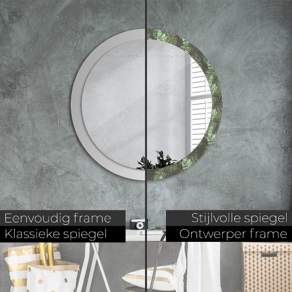 Circle decorative mirror Tropical leaves