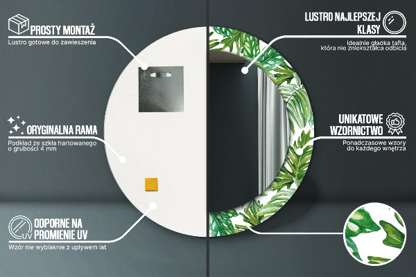 Ornate framed mirror Jungle leaves