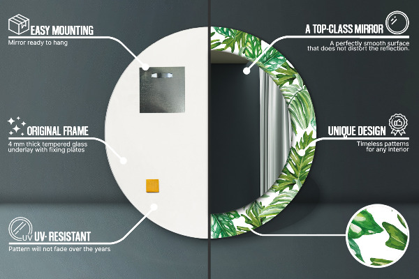 Ornate framed mirror Jungle leaves