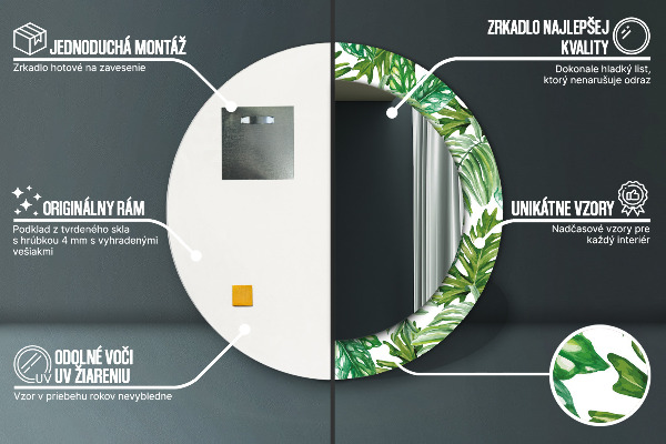 Ornate framed mirror Jungle leaves