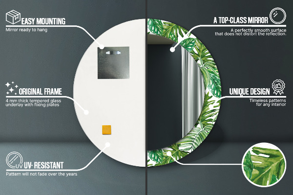 Ornate framed mirror Jungle leaves