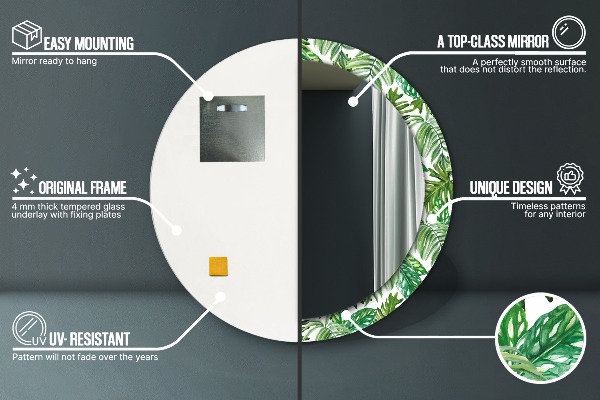 Ornate framed mirror Jungle leaves