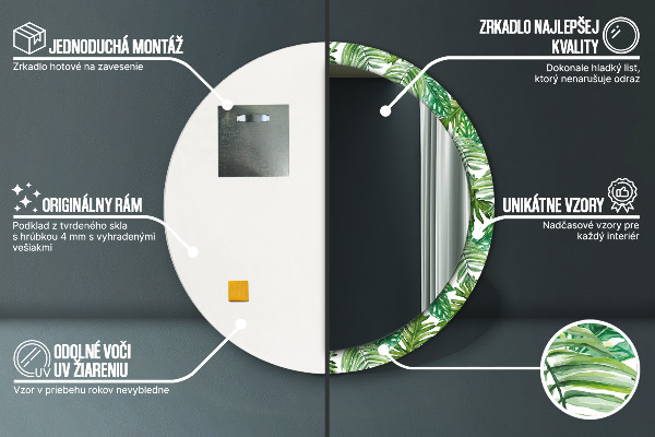 Ornate framed mirror Jungle leaves