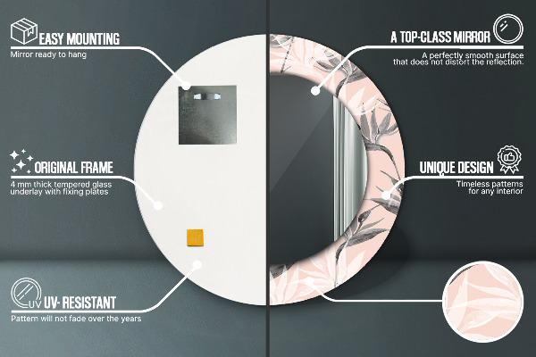 Ornate framed mirror Bird paradise