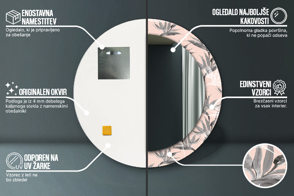 Ornate framed mirror Bird paradise