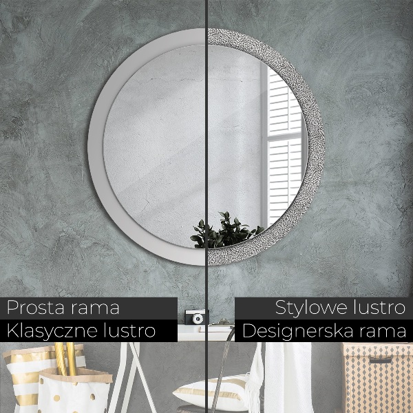 Round wall mirror design Floral pattern