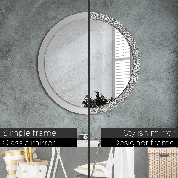 Round wall mirror design Floral pattern