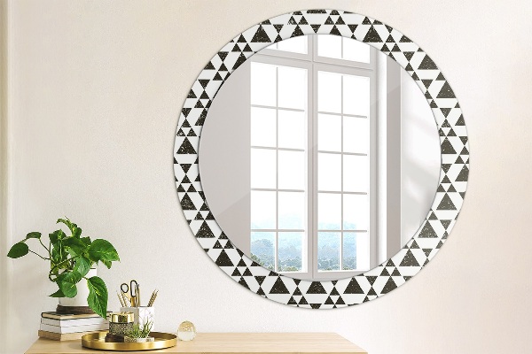 Round wall mirror decor Geometry triangles