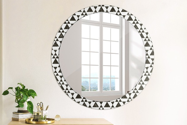 Round wall mirror decor Geometry triangles
