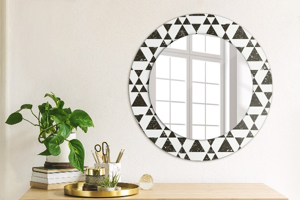 Round wall mirror decor Geometry triangles