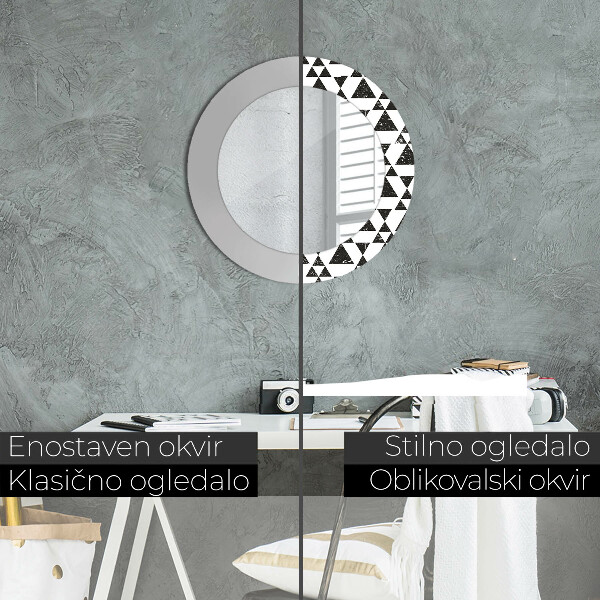 Round wall mirror decor Geometry triangles