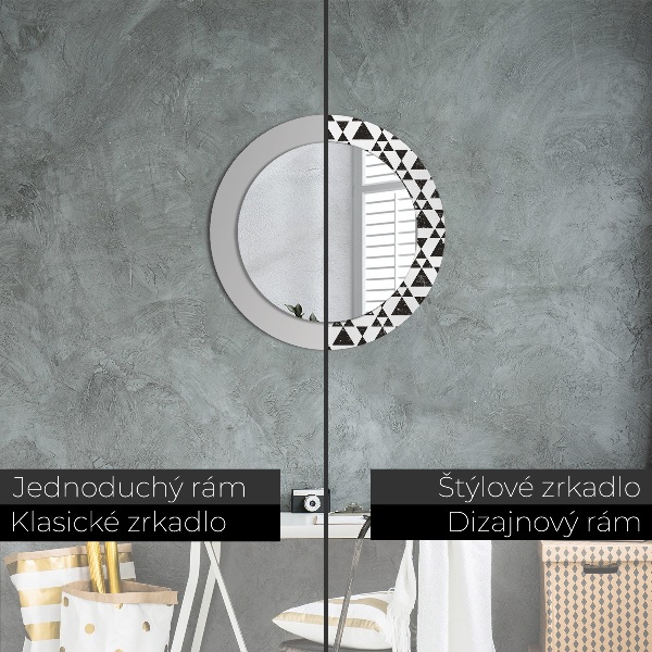 Round wall mirror decor Geometry triangles