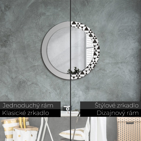 Round wall mirror decor Geometry triangles