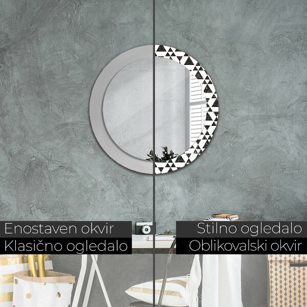 Round wall mirror decor Geometry triangles