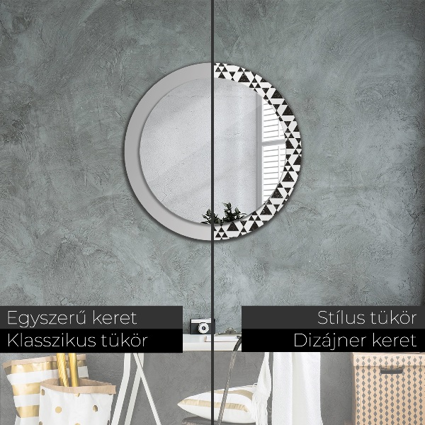 Round wall mirror decor Geometry triangles