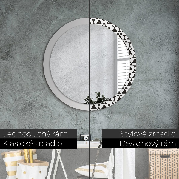 Round wall mirror decor Geometry triangles