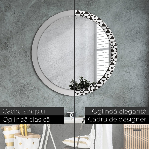Round wall mirror decor Geometry triangles