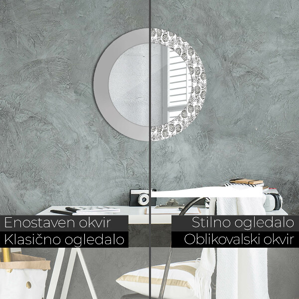 Round wall mirror decor Pineapple