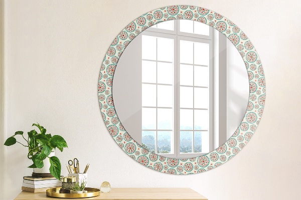 Round wall mirror decor Boho pattern