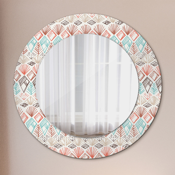 Round wall mirror decor Ethnic pattern