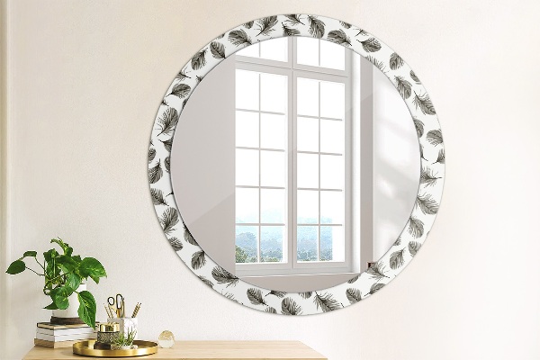 Round wall mirror design Feathers