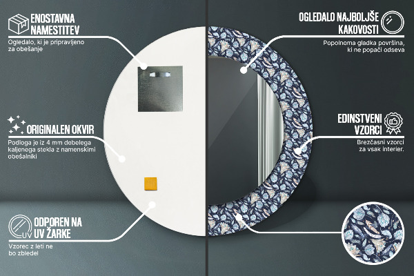 Round decorative mirror Boho pattern