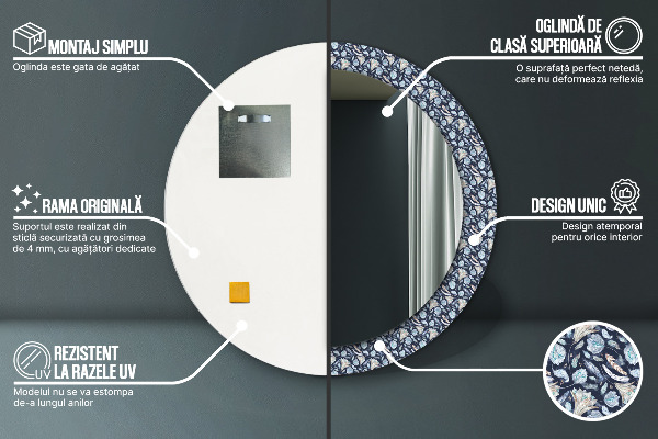 Round decorative mirror Boho pattern