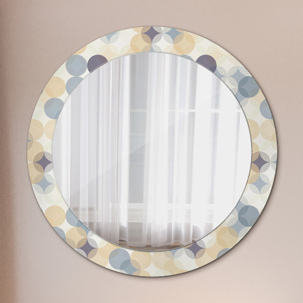 Round mirror frame with print Geometric wheels