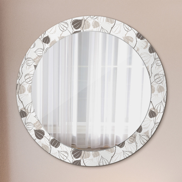 Round mirror frame with print Abstract floral