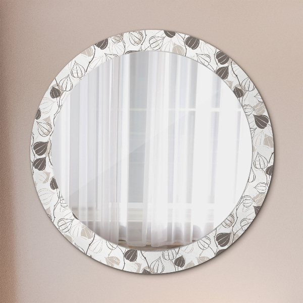 Round mirror frame with print Abstract floral