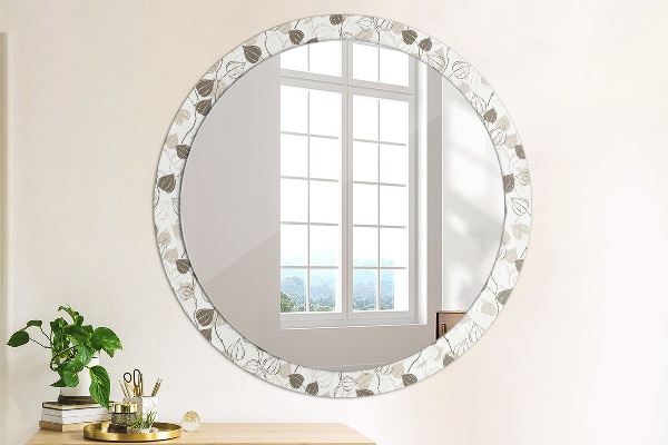 Round mirror frame with print Abstract floral