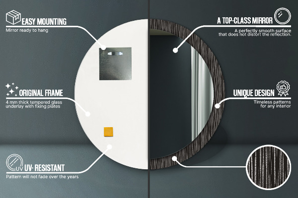 Round decorative mirror Abstract metallic