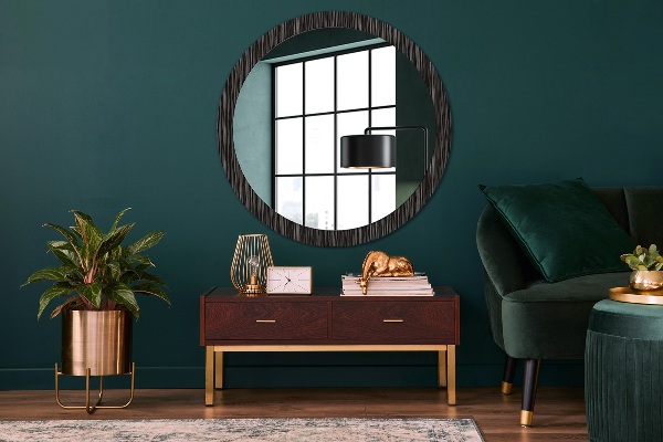 Round decorative mirror Abstract metallic
