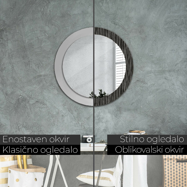 Round decorative mirror Abstract metallic