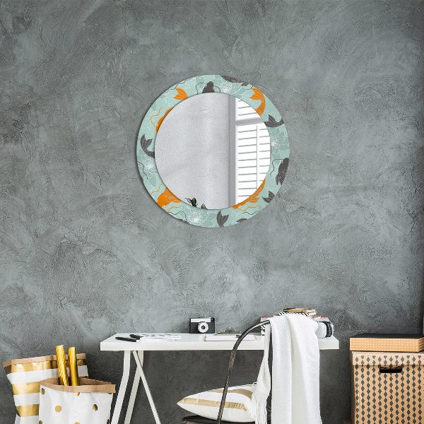 Round decorative mirror Chinese carp