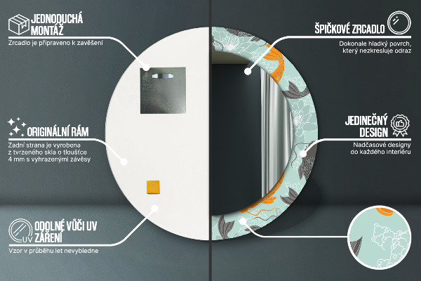 Round decorative mirror Chinese carp