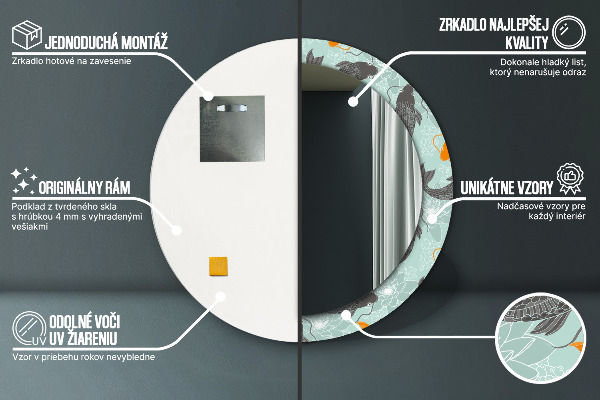 Round decorative mirror Chinese carp