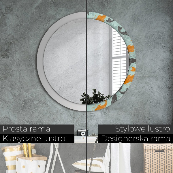 Round decorative mirror Chinese carp