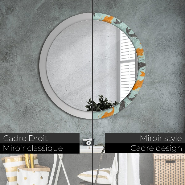 Round decorative mirror Chinese carp