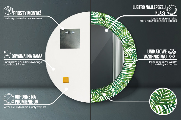 Circle decorative mirror Tropical palm