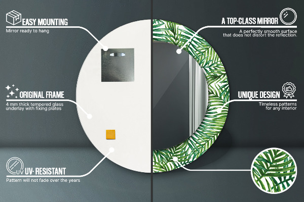 Circle decorative mirror Tropical palm