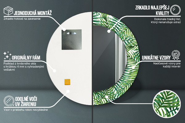 Circle decorative mirror Tropical palm