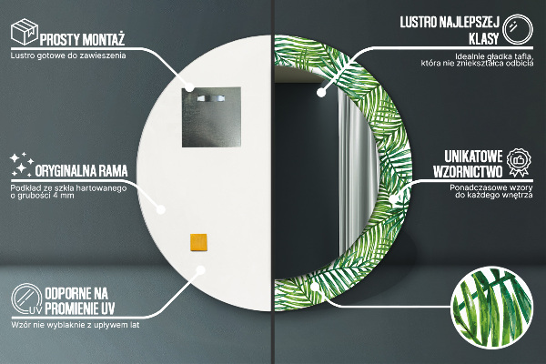 Circle decorative mirror Tropical palm