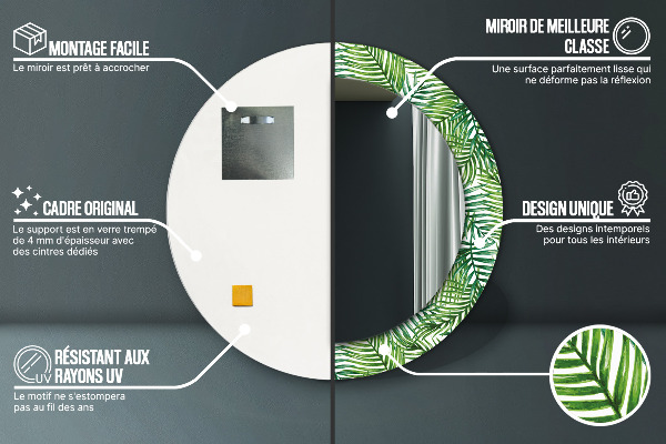 Circle decorative mirror Tropical palm