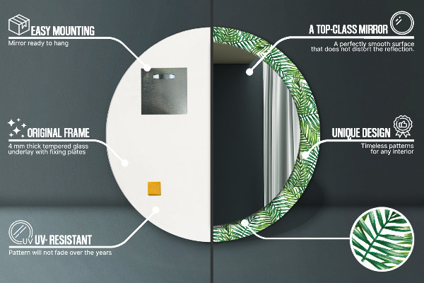 Circle decorative mirror Tropical palm