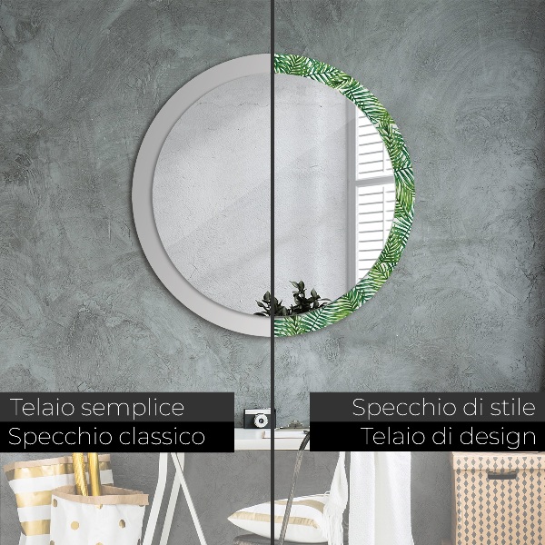 Circle decorative mirror Tropical palm