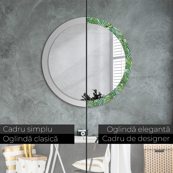 Circle decorative mirror Tropical palm